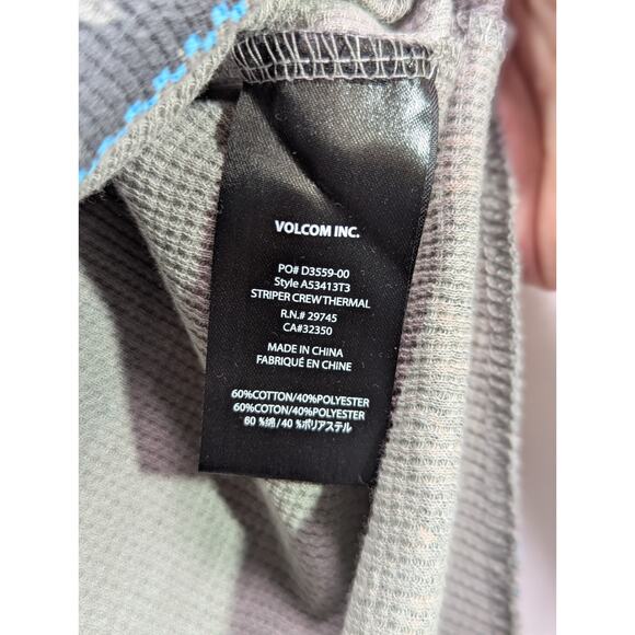 Volcom Size XL Striper Crew Thermal Long Sleeve Gray,Blue,Orange,Black - Picture 5 of 11